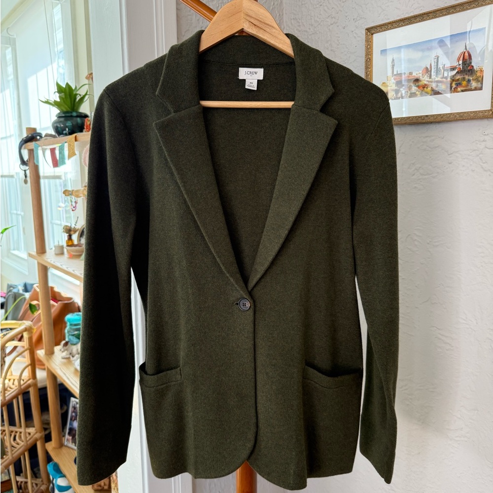 J Crew 100% Cotton Knit Blazer // M
